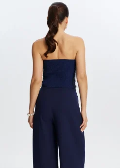 Tops<The Sting Bandeau top met pailletten donkerblauw