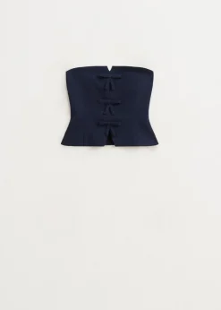 Tops<The Sting Bandeau top met strikjes donkerblauw
