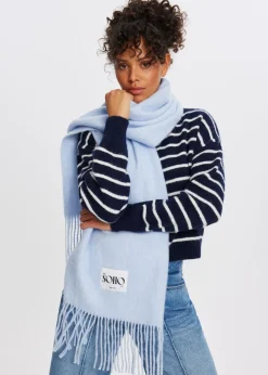 Sjaals<The Sting Basic sjaal met patch blauw