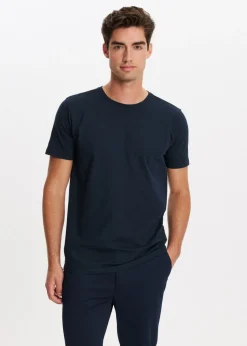 Basics|T-Shirts<The Sting Basic t-shirt donkerblauw