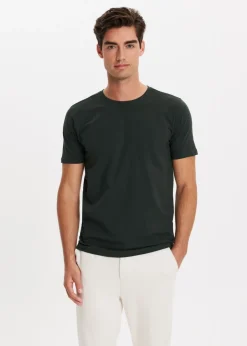 Basics|T-Shirts<The Sting Basic t-shirt groen, grijs
