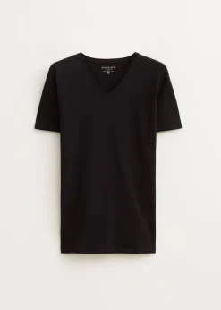 Basics|T-Shirts<The Sting Basic t-shirt met v-hals zwart