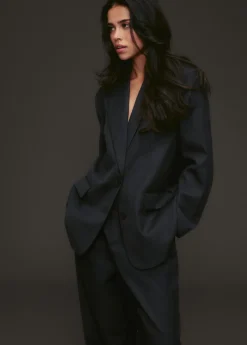 Blazers En Gilets<The Sting Blazer met melange look antraciet