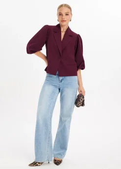 Blazers En Gilets<The Sting Blazer met pofmouwen bordeaux