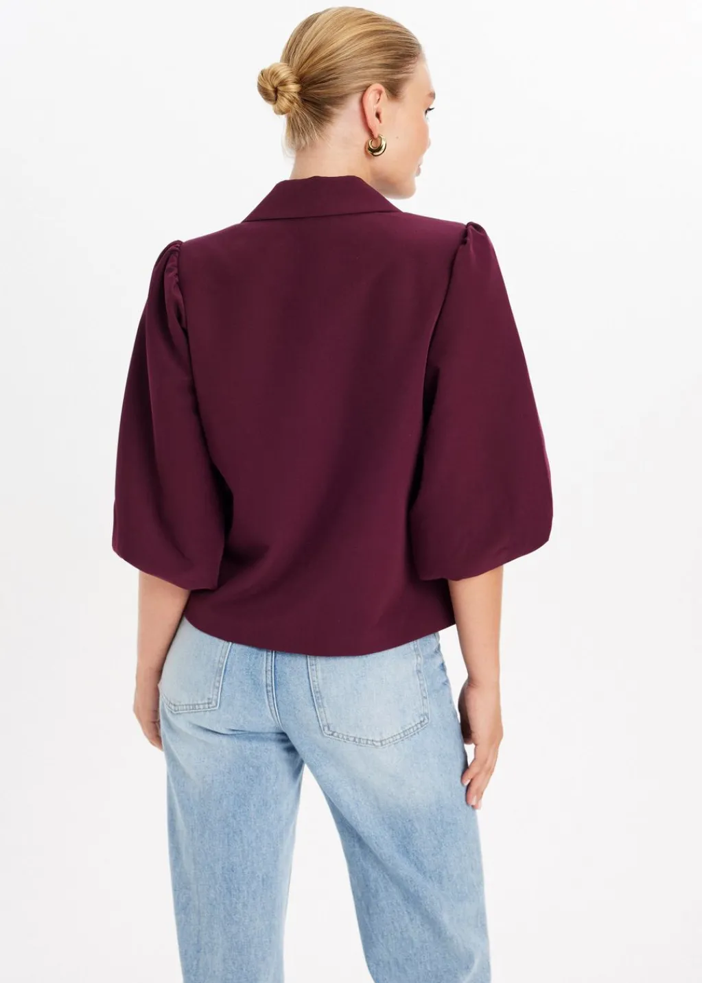 Blazers En Gilets<The Sting Blazer met pofmouwen bordeaux