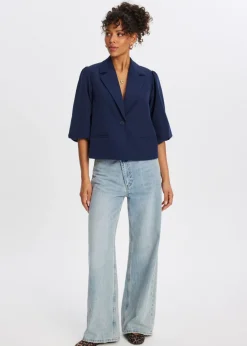 Blazers En Gilets<The Sting Blazer met pofmouwen donkerblauw