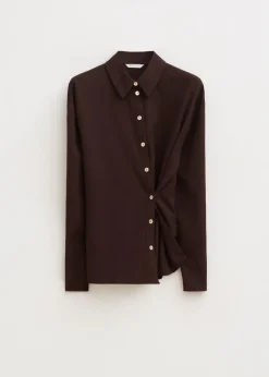 Blouses<The Sting Blouse met knoopdetail donkerbruin