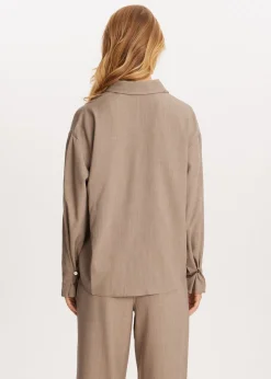 Blouses<The Sting Blouse met knoopdetail taupe