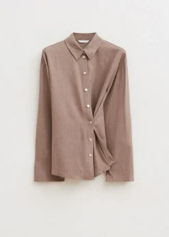 Blouses<The Sting Blouse met knoopdetail taupe