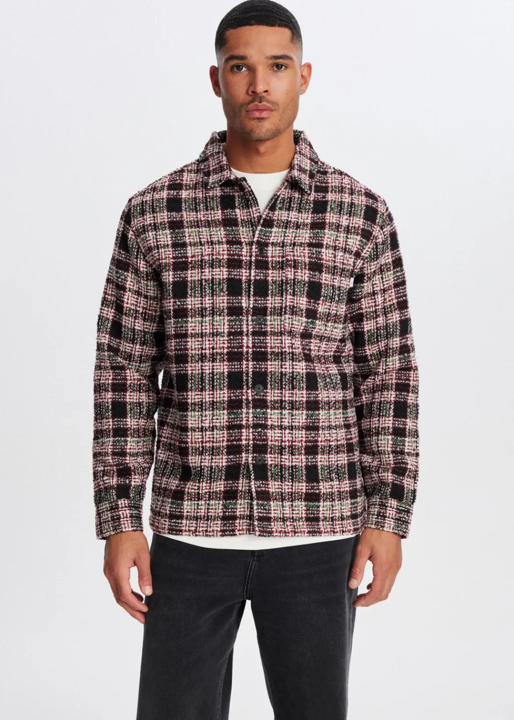 Overshirts<The Sting Bouclé overshirt met ruiten meerkleurig