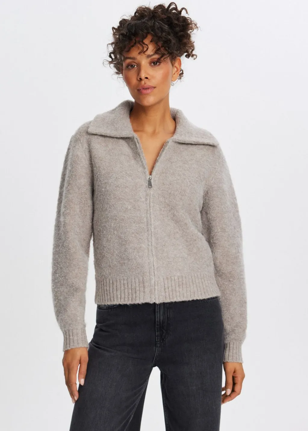 Truien En Vesten<The Sting Bouclé vest taupe