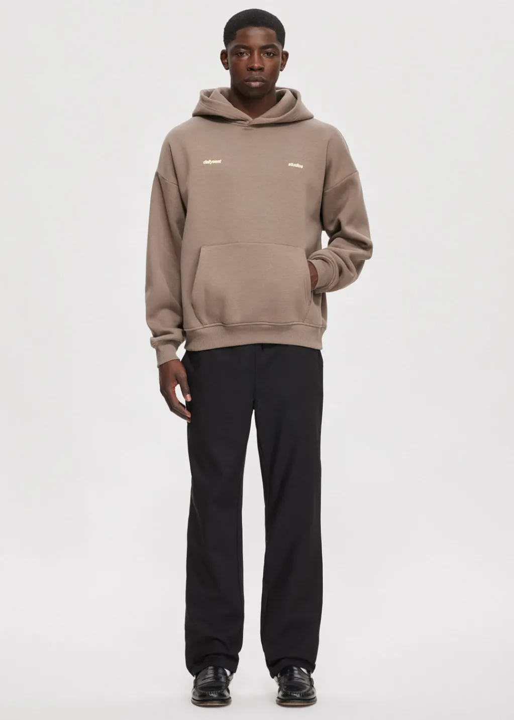Sweaters En Hoodies<The Sting Boxy hoodie met backprint taupe, dark