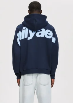 Sweaters En Hoodies<The Sting Boxy hoodie met backprint donkerblauw