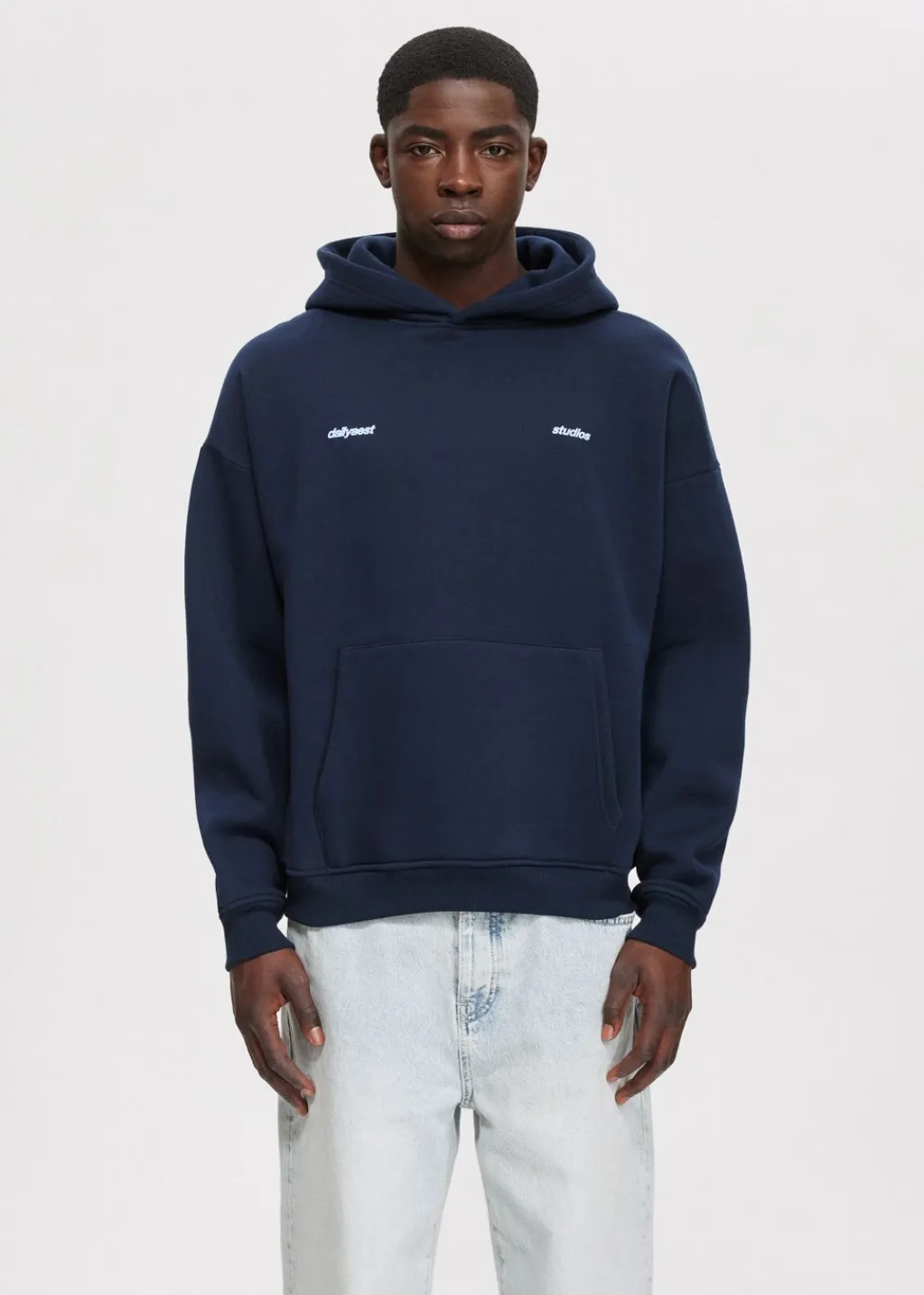 Sweaters En Hoodies<The Sting Boxy hoodie met backprint donkerblauw
