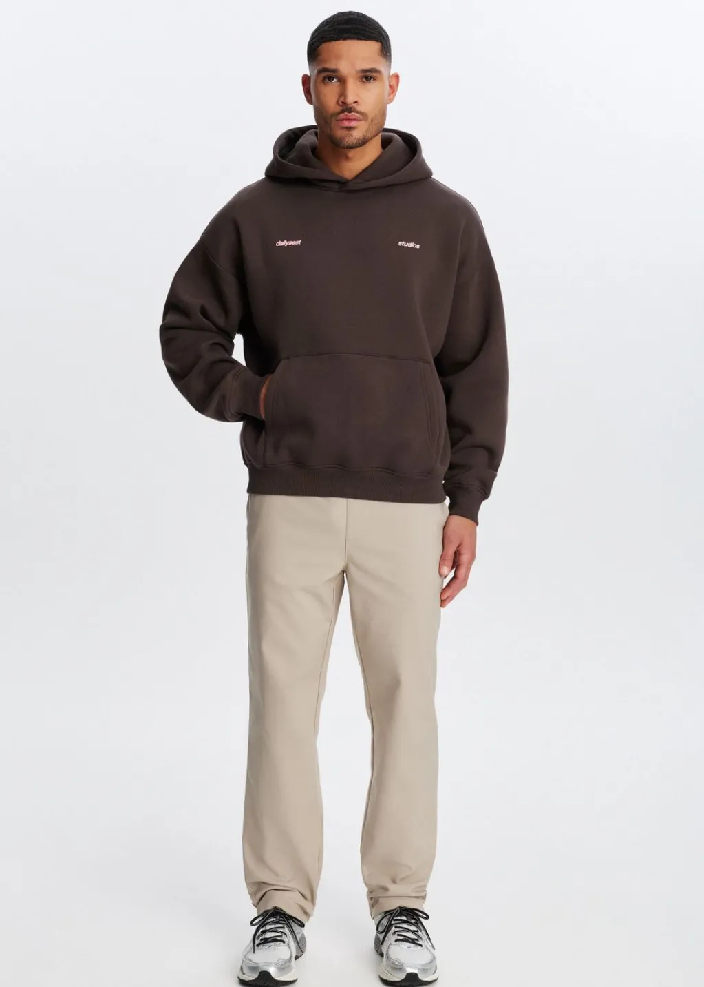 Sweaters En Hoodies<The Sting Boxy hoodie met backprint bruin