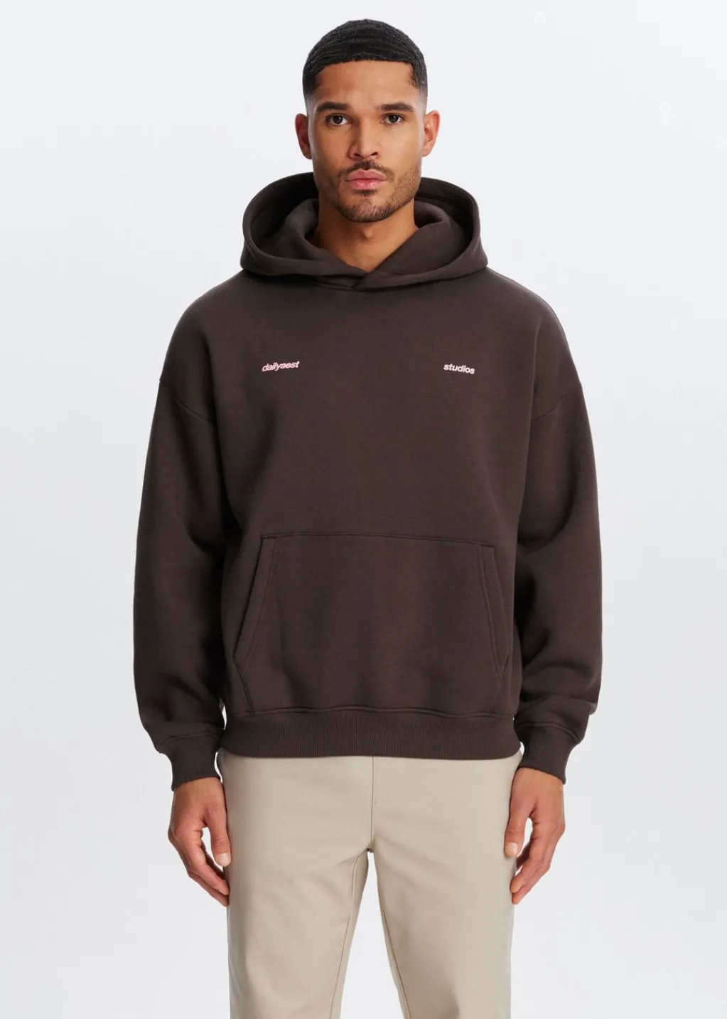Sweaters En Hoodies<The Sting Boxy hoodie met backprint bruin