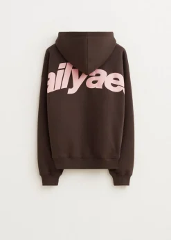 Sweaters En Hoodies<The Sting Boxy hoodie met backprint bruin