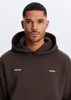 Sweaters En Hoodies<The Sting Boxy hoodie met backprint bruin