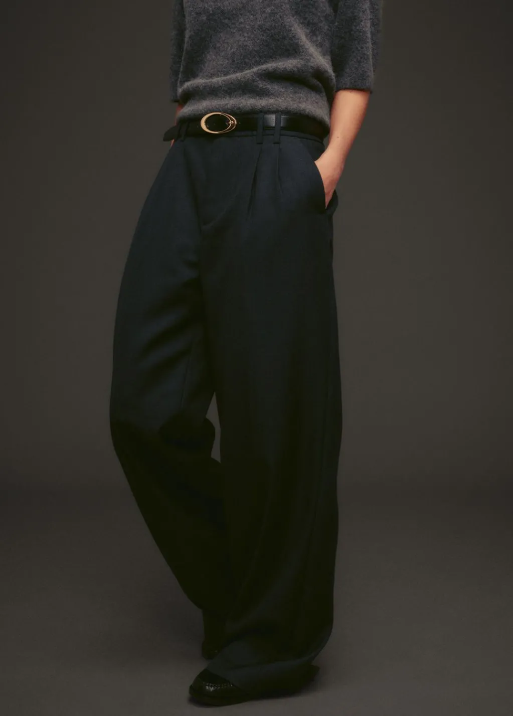 Broeken<The Sting Broek met melange look antraciet