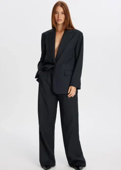Broeken<The Sting Broek met melange look antraciet