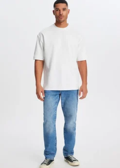 Jeans<The Sting Bruno straight leg jeans blauw, used middle
