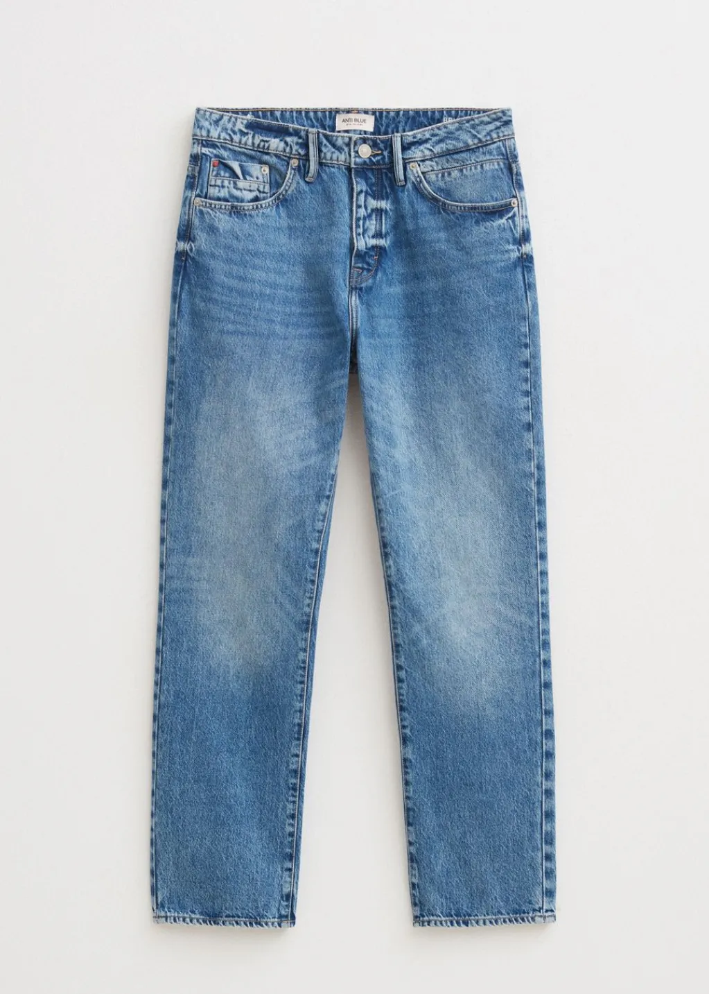 Jeans<The Sting Bruno straight leg jeans blauw, used middle