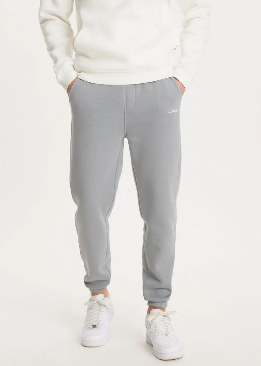Basics|Broeken<The Sting Brushed cuffed sweatpants blauw grijs