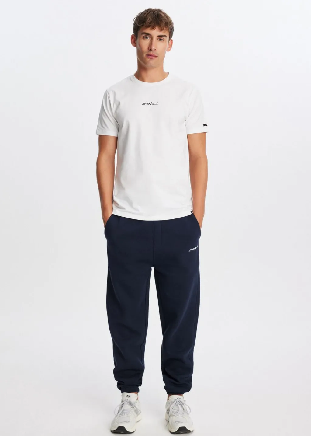 Basics|Broeken<The Sting Brushed cuffed sweatpants donkerblauw