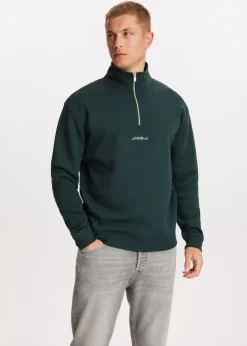 Sweaters En Hoodies<The Sting Brushed half zip sweater groen, oceaan