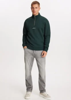Sweaters En Hoodies<The Sting Brushed half zip sweater groen, oceaan