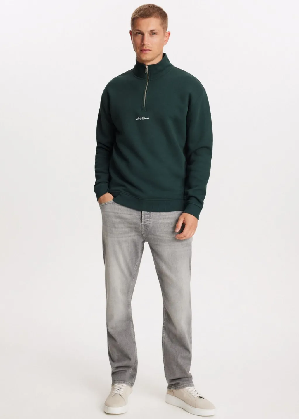 Sweaters En Hoodies<The Sting Brushed half zip sweater groen, oceaan