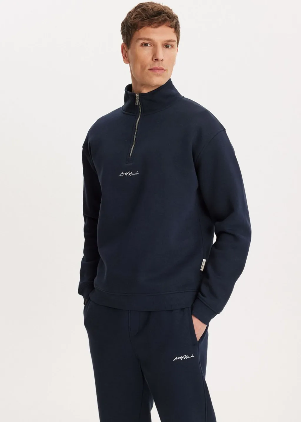Sweaters En Hoodies<The Sting Brushed half zip sweater donkerblauw
