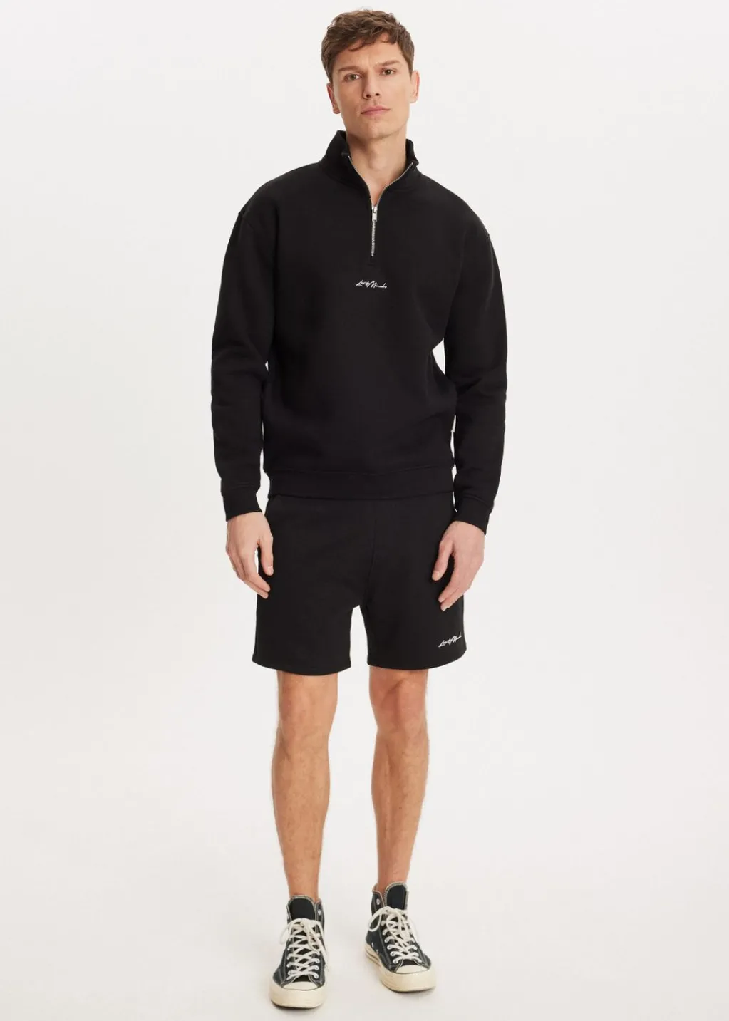 Sweaters En Hoodies<The Sting Brushed half zip sweater zwart