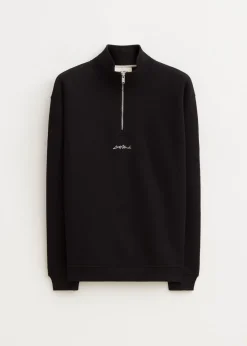 Sweaters En Hoodies<The Sting Brushed half zip sweater zwart
