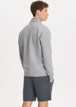 Sweaters En Hoodies<The Sting Brushed half zip sweater blauw grijs