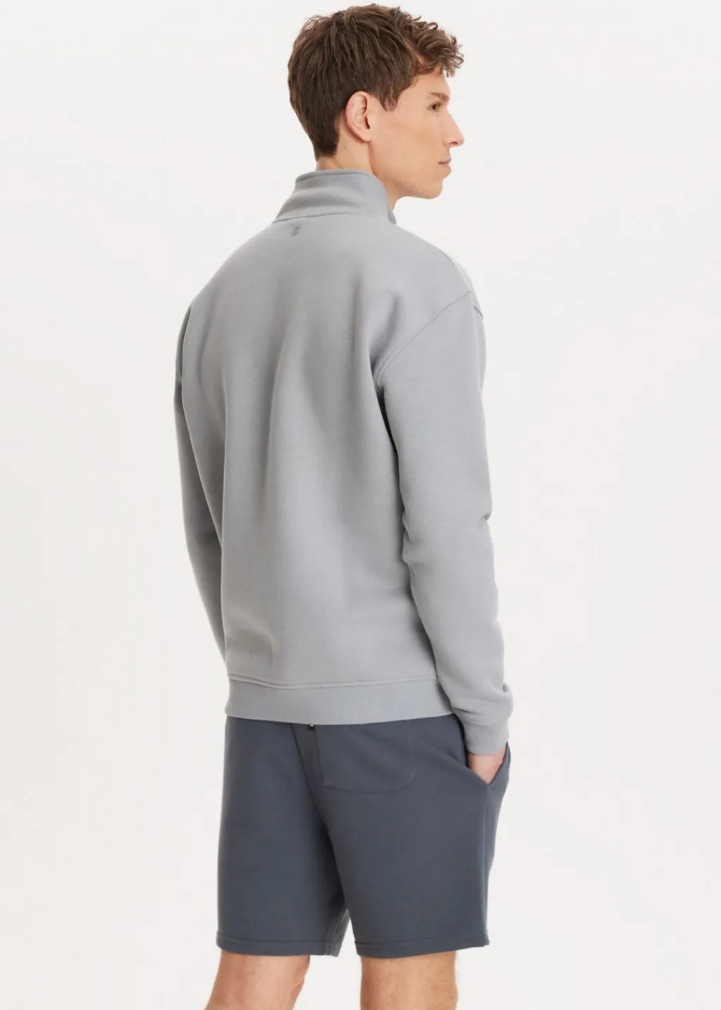 Sweaters En Hoodies<The Sting Brushed half zip sweater blauw grijs