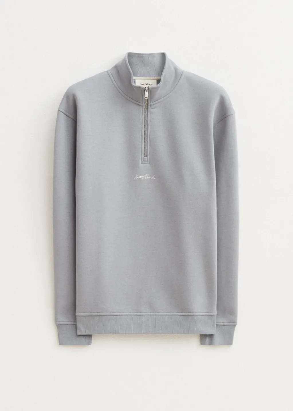 Sweaters En Hoodies<The Sting Brushed half zip sweater blauw grijs