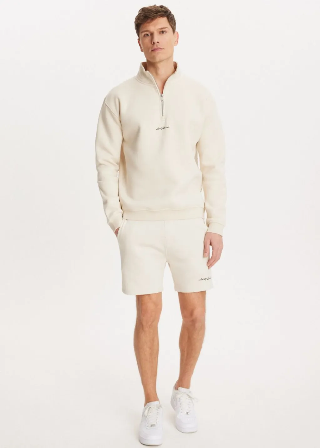 Sweaters En Hoodies<The Sting Brushed half zip sweater ecru