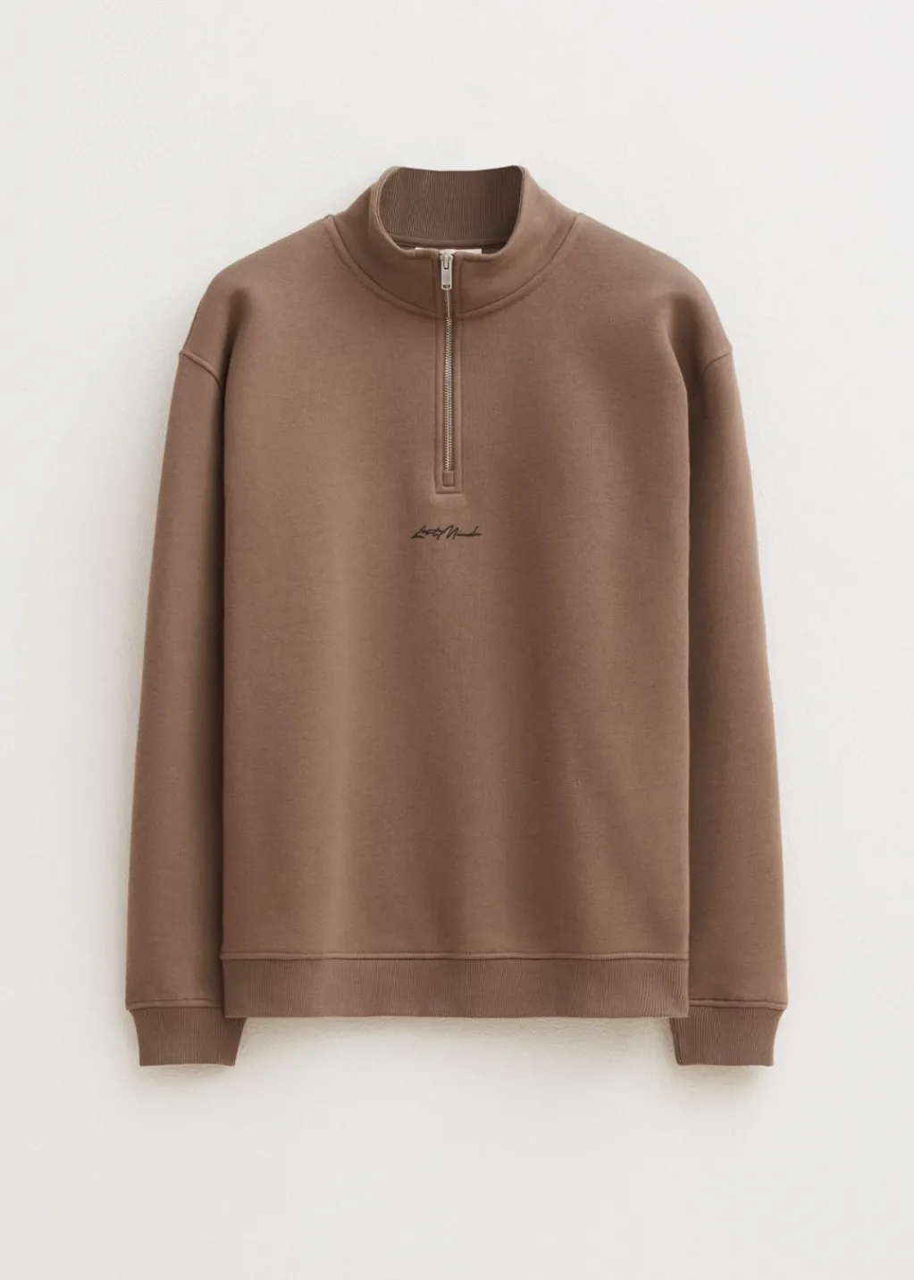 Sweaters En Hoodies<The Sting Brushed half zip sweater taupe