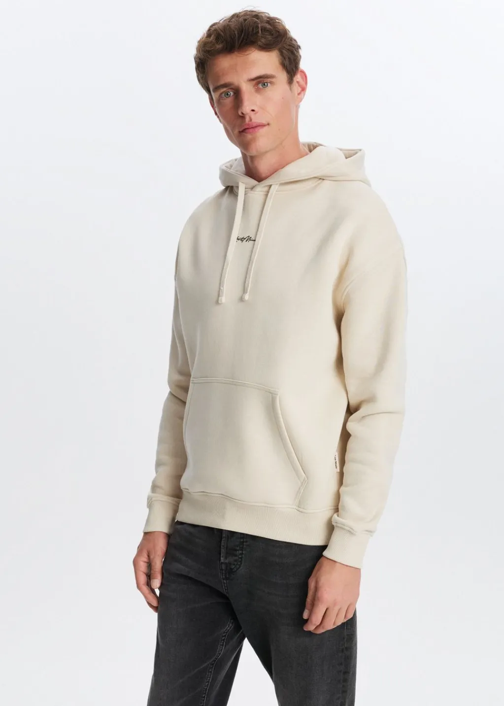 Sweaters En Hoodies<The Sting Brushed hoodie met logo ecru