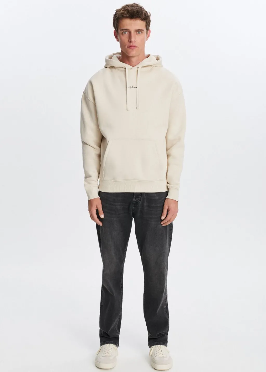 Sweaters En Hoodies<The Sting Brushed hoodie met logo ecru