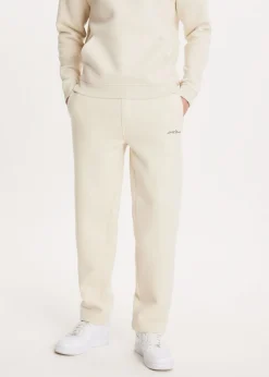 Basics|Broeken<The Sting Brushed straight leg joggingbroek ecru