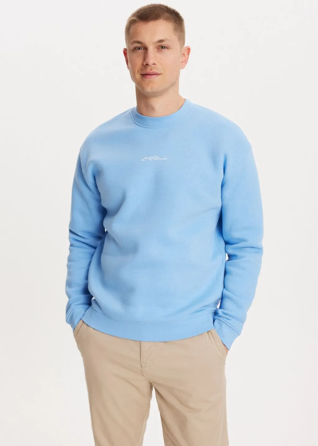 Sweaters En Hoodies<The Sting Brushed written sweater fresh blue