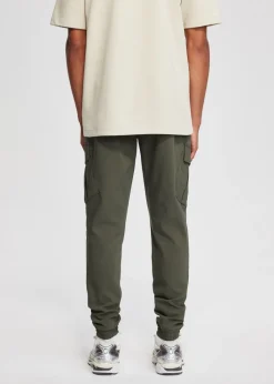 Basics|Broeken<The Sting Cargo jogger donkergroen