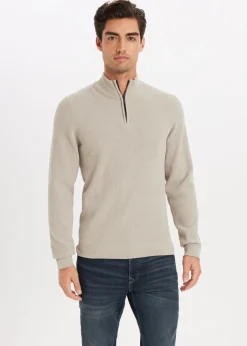 Truien En Vesten<The Sting Chenille half zip trui zand