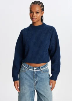 Truien En Vesten<The Sting Chenille trui donkerblauw