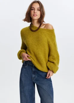 Truien En Vesten<The Sting Chunky off-shoulder trui groen, kiwi