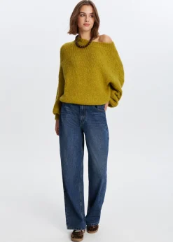 Truien En Vesten<The Sting Chunky off-shoulder trui groen, kiwi