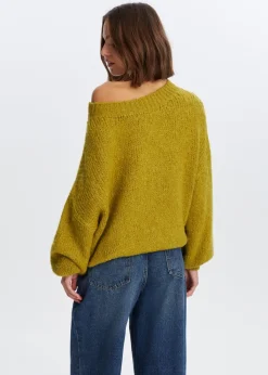 Truien En Vesten<The Sting Chunky off-shoulder trui groen, kiwi