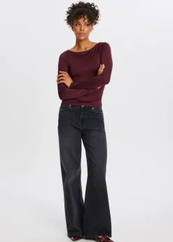 Tops<The Sting Clean lange mouwen top bordeaux